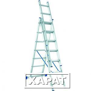 Фото Лестница трехсекционная алюминиевая Сибртех 3х8 ступеней