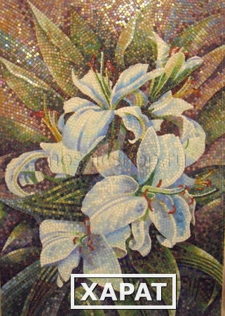 Фото Мозаичное панно «Лилии»