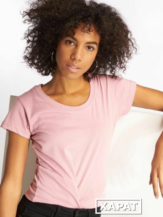 Фото Розовая футболка женская без принта YedPrior