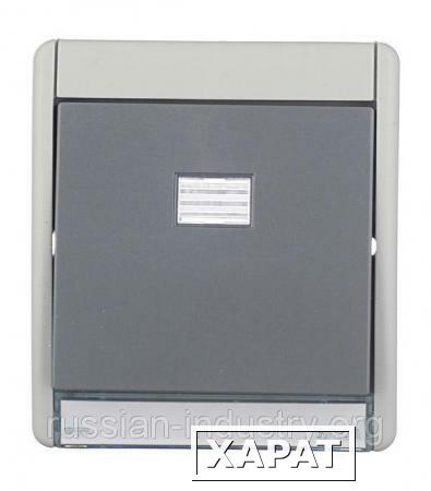 Фото Рамка для одноклавишного выключателя + клавиша под механизмы S27 IP55 S44 Aqua серый
