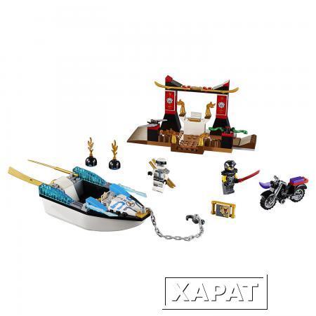 Фото Конструктор Лего "Джуниорс: Ниндзяго" - Погоня на моторной лодке Зейна LEGO