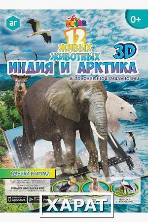 Фото Живая раскраска 3D Мир животных Индия и Арктика с наклейками Devar kids