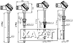 Фото ТХА 0179 L=150mm D=10mm клем.г.,гайка,штуцер