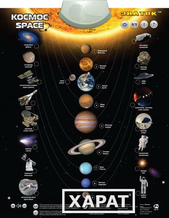 Фото Электронный звуковой плакат ЗНАТОК PL-13-SPACE Космос