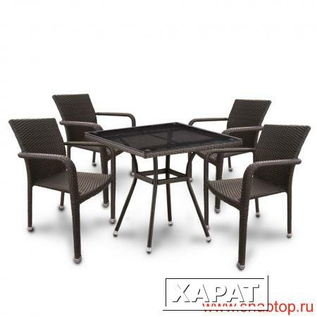 Фото Комплект плетеной мебели T283BNT-W2390/Y2001B-W53 Brown 4Pcs