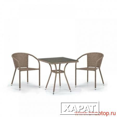 Фото Комплект плетеной мебели T282BNT/Y137C-W56 Light brown 2Pcs