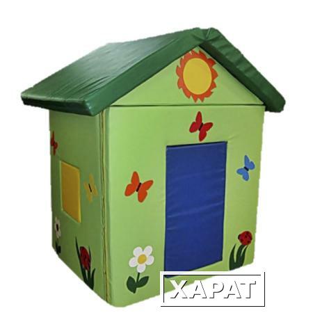 Фото Мягкий детский домик Летний зеленый