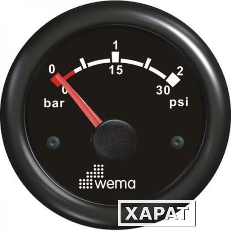 Фото Wema Индикатор давления масла чёрный/серебряный Wema IORP-BS-0-2 12/24 В 0 - 2 бар