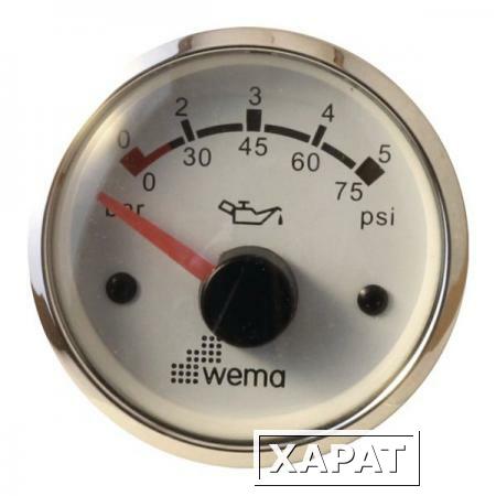 Фото Wema Индикатор давления масла белый/серебряный Wema IORP-WS-0-5 12/24 В 0 - 5 бар
