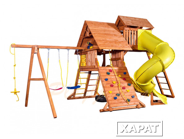 Фото Игровая площадка PlayGarden Original Castle Turbo с двумя горками и пентхаусом