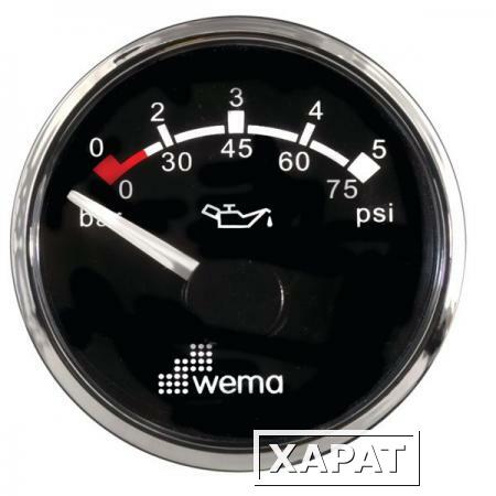 Фото Wema Индикатор давления масла чёрный/серебряный Wema IORP-BS-0-5 12/24 В 0 - 5 бар