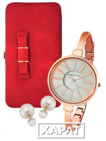 Фото Red Bow портмоне + Часы Anne Cline + Серьги Dior в подарок