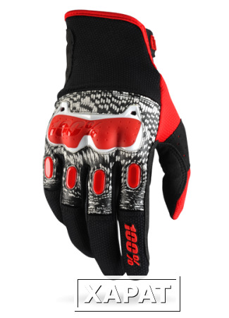 Фото Мотоперчатки 100% Derestricted Glove Black/White/Red XXL (10007-003-14)