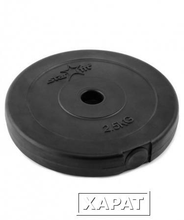 Фото Диск пластиковый BB-203 2,5 кг, d=26 мм, черный (78535)
