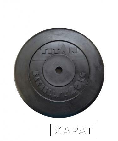 Фото Диск обрез. для штанги черный (d = 51 мм, 20 кг) (1559)