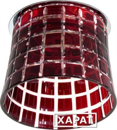 Фото Светильник потолочный JCD9 35W G9 с красным стеклом хром с лампой CD2321; 18715