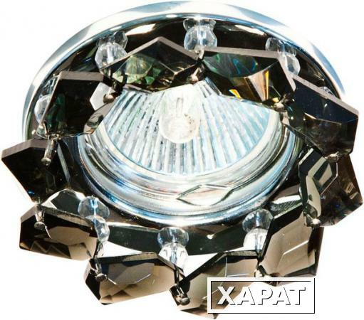Фото Светильник потолочный JCDR G5.3 с серым стеклом хром с лампой CD4127; 18309
