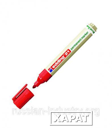 Фото Перманентный маркер Edding EcoLine 21 круглый наконечник красный 15-3 мм