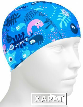 Фото Юниорская текстильная шапочка Mad Wave Lycra Sea Life M0522 02 (Цвет: Синий;)