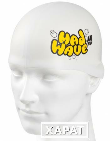 Фото Юниорская силиконовая шапочка Mad Wave Silicone Junior Solid M0547 01 (Цвет: Белый;)