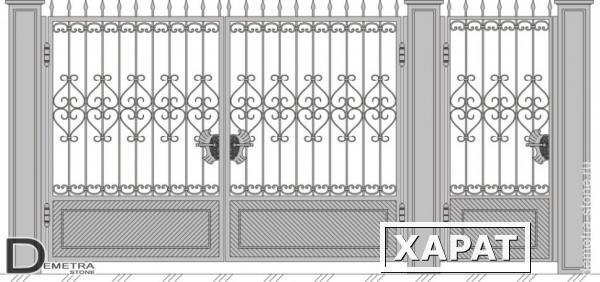 Фото Кованые ворота калитка В-005 (2м x 3.5м)