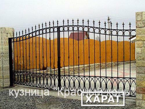 Фото Въездные металлические ворота (распашные) - делаем "под ключ"