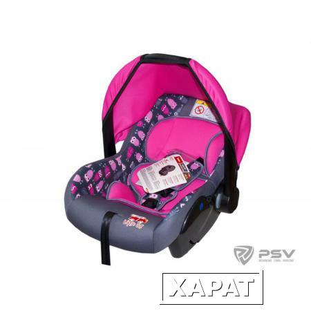 Фото PSV Детское автокресло 0-13 кг Little Car Sweet (от рождения до года) люлька совы розовое