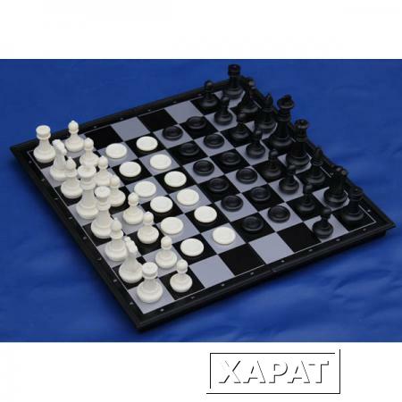 Фото Шахматы-шашки магнитные пластиковые с доской 36 см