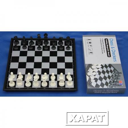 Фото Шахматы-шашки магнитные пластиковые с доской 31 см