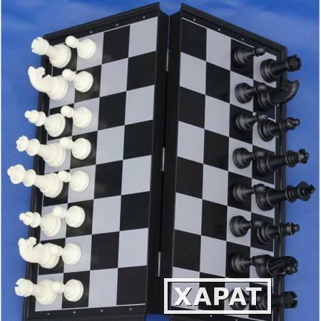 Фото Шахматы-шашки магнитные пластиковые с доской 25 см
