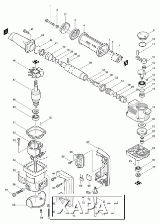 Фото Makita Фильтр помех к BO4560/HR2000/ перфоратор Makita HR5000K рис.( 106)