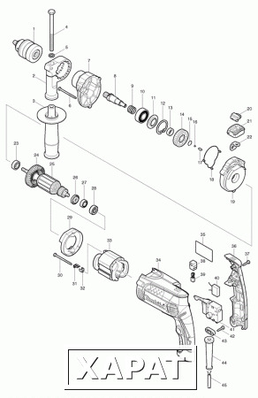 Фото Makita Фильтр помех дрель Makita HP1640 рис.(32)