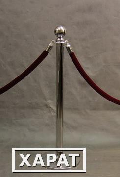 Фото Мобильная стойка ограждения с шаром (шлифованная поверхность)
