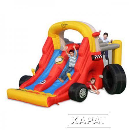 Фото Надувной батут с двойной Happy Hop горкой Формула 1