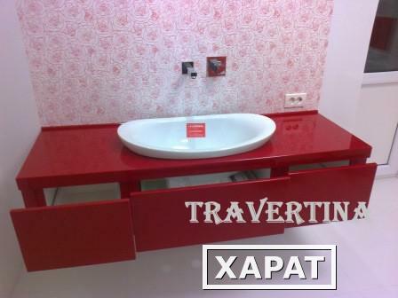 Фото Столешницы для ванных комнат из искусственного камня агломрамора