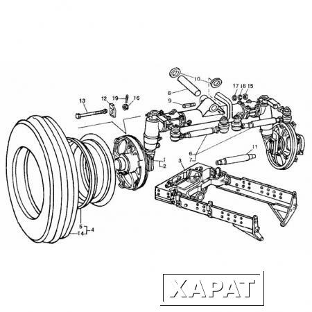 Фото Ось в комплекте Q.90X2400 8/220/275 BRAKES 300GX90 32212 32215 M18x1,5 Brake supports F90K3080R9