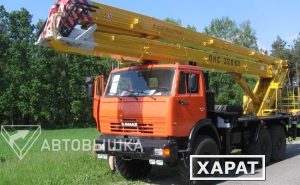 Фото Автовышка автогидроподъемник трехколенный 28 метров ПМС-328-02 на шасси КамАЗ-43114
