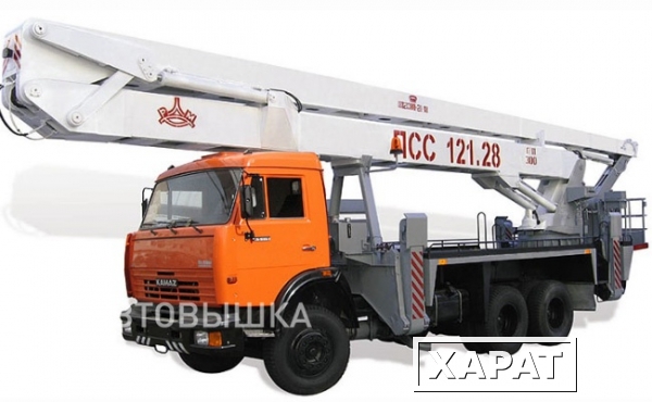 Фото Автовышка (автогидроподъемник трехколенный) 28 метров ПСС-121.28 (АГП-28) 28 метров на шасси КамАЗ-65115