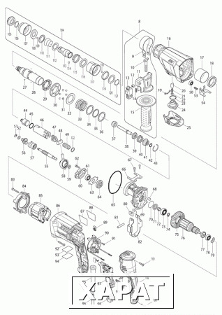 Фото Makita Самокл. картонная этикетка перфоратор Makita HR2611FТ рис.( 93)