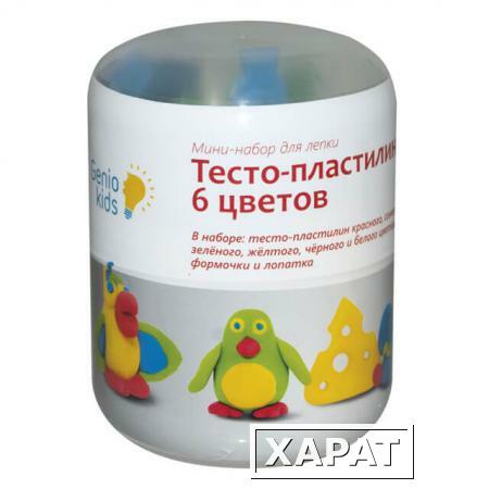 Фото Мини-набор для лепки Тесто-пластилин 6 цветов Genio kids