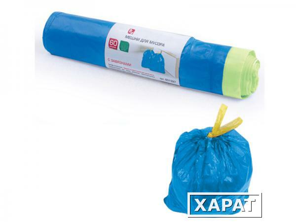 Фото Мешок для мусора с завязками 60 л.рулон 10шт Упаковка 40 рулонов