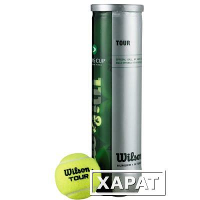 Фото Мяч теннисный Wilson Tour Davis Cup WRT115400 (4шт)