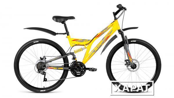 Фото Велосипед Altair MTB FS 26 2.0 disc желтый/серый матовый