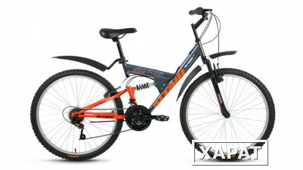 Фото Велосипед ALTAIR MTB FS 26 серый/ оранжевый 16*/26