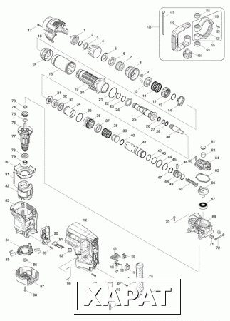 Фото Makita Хомут боковой рукоятки HM1111C отбойный молоток Makita HM1111C рис.(119)