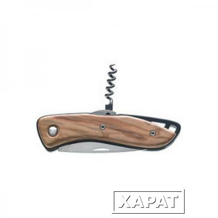 Фото Wichard Нож моряка складной с деревянной рукояткой со штопором Wichard Aquaterra Bois 10181 115/193 мм