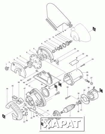 Фото Makita Винт M4х10 для LS1013/1911B/ алмазная пила Makita 4110C рис.(70)