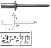 Фото Заклепка вытяжная закрытая 4,8x10,0 стандарт