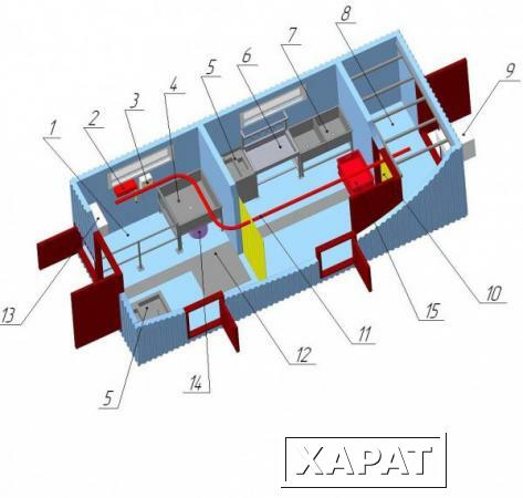 Фото Модульный пункт убоя МРС в контейнерном исполнении с холодильной камерой охлаждения до 15 туш