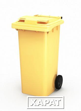 Фото Контейнер мусорный бак пластик 120л на колесах Разные цвета